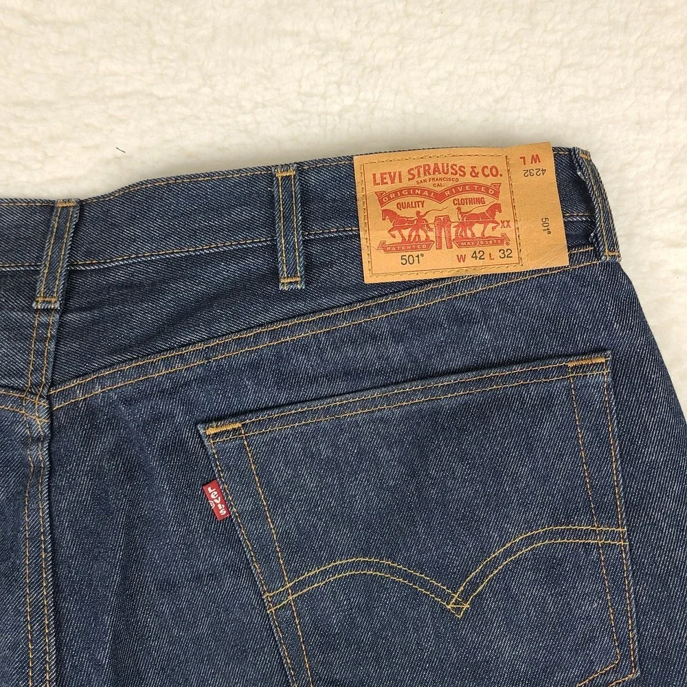 Levi's 501‎ Jeans Mens 42x32 Blue Original Fit Waterless Button Fly Denim